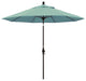 9' Bronze Collar Tilt Lift Fiberglass Rib Aluminum Umbrella, Sunbrella, Spa