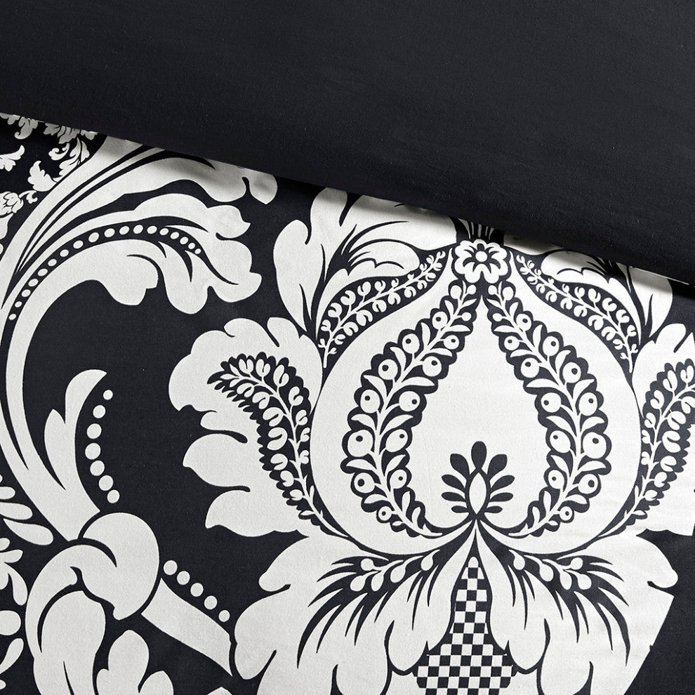 Madison Park Vienna Traditional 7-Piece Cotton Comforter Set, Black
