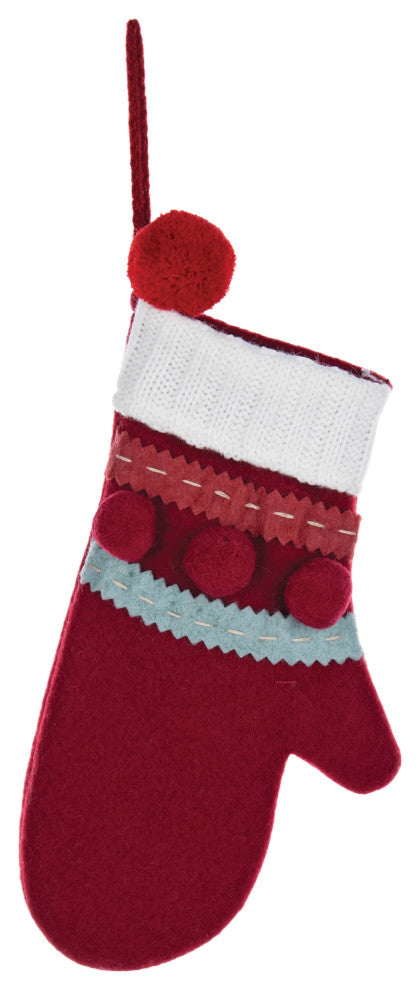 Plush Mitten Ornament, Set of 24