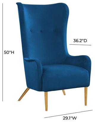 TOV Furniture Ethan Navy Velvet Tall Chair