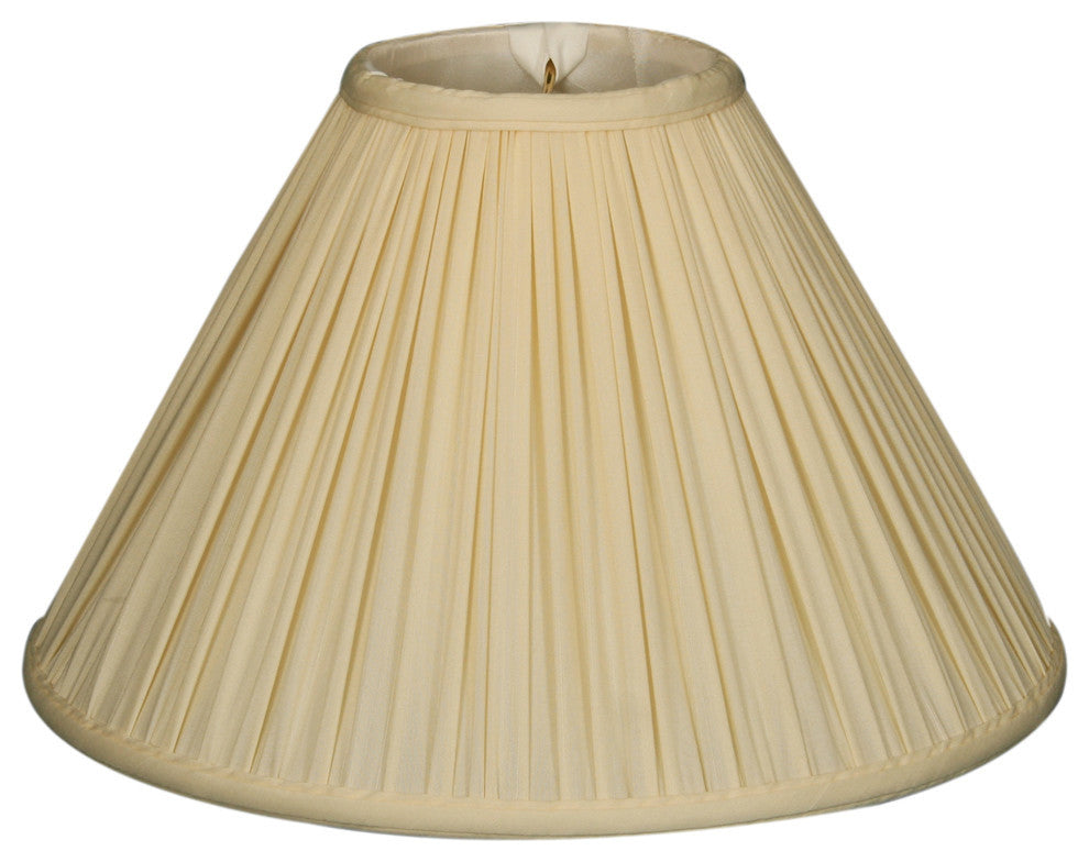 Coolie Empire Gather Pleat Basic Lamp Shade, Eggshell, 7x20x12.5