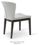 Capri Wood Dining Chair, Solid Bleech Wenge Base, Silver Camira Wool