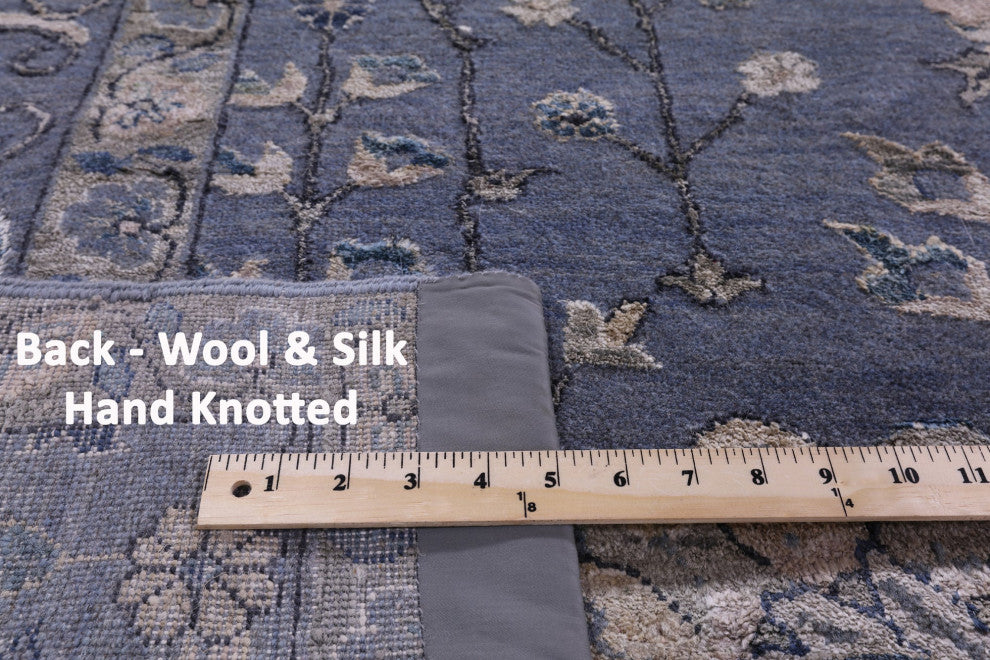 10' 1" X 14' 1" Wool & Silk Persian Hand Knotted Rug - Q15548