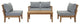 Natural Gray Marina 5 Piece Outdoor Patio Teak Set