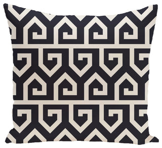 Keyed Up Geometric Print Pillow, Navy Blue, 20"x20"
