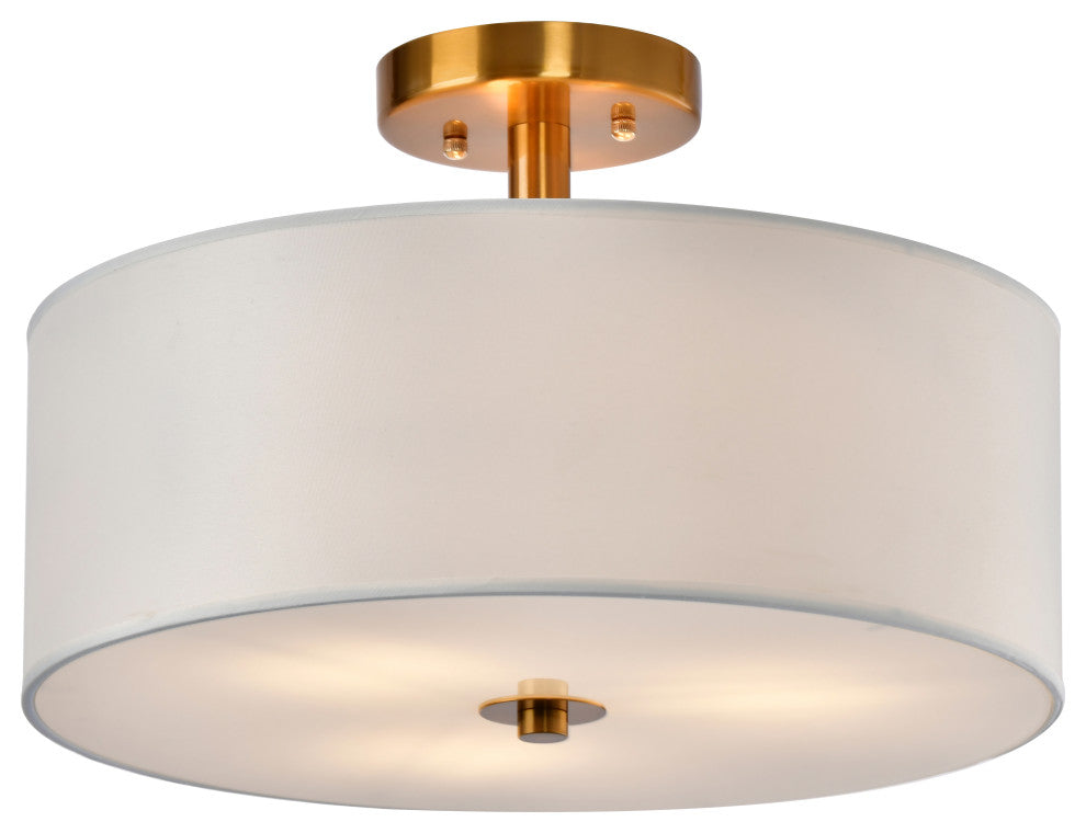 Lazzur Herault 3 Light 16" Brushed Gold Semi-Flush Mount Ceiling Light