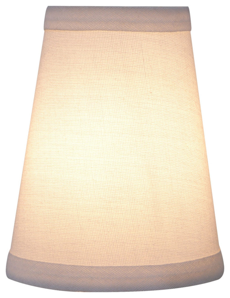 32654-5 Hardback Empire Chandelier Clip On Lamp Shade Off White 2 1/2"x4"x5"