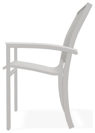 Bazza Sling Stackable Outdoor Dining Chair, Deacon/Warm Gray