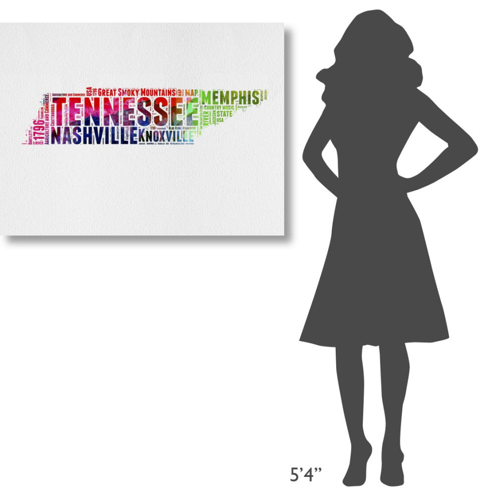 "Tennessee Watercolor Word Cloud" Fine Art Print