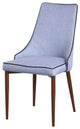 35" Blue Fabric And Metal Dining Chair