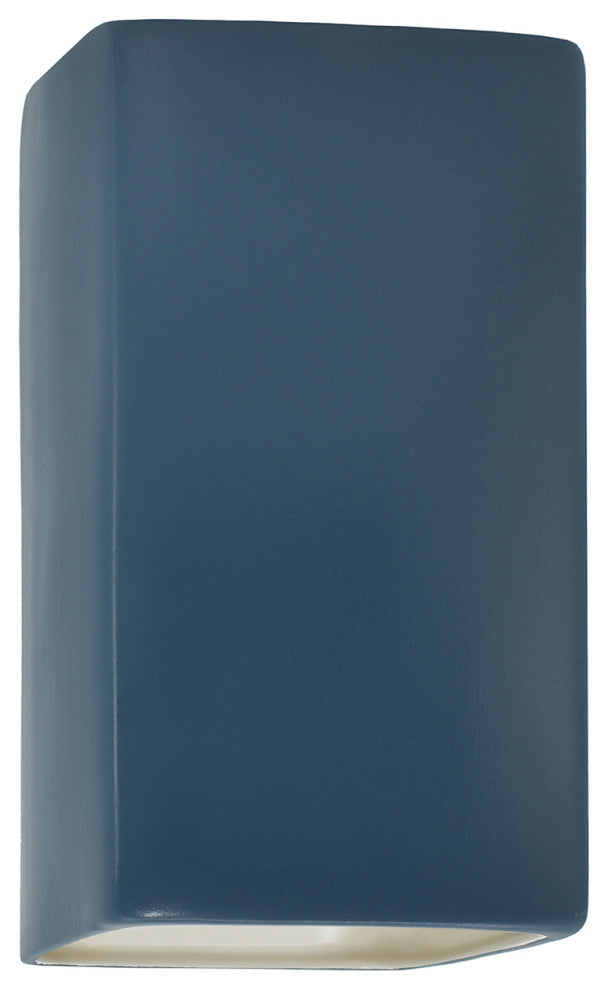 Ambiance Small Rectangle Wall Sconce, Closed, Midnight Sky, Matte White, LED