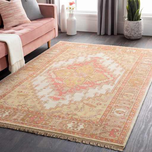 Surya Zeus ZEU-7819 9'x13' Rug, Rose/Mauve/Ivory/Tan/Light Gray/White