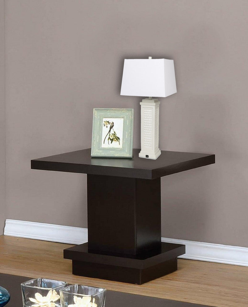 Set of 2 Light Beige Shutter Base Table Lamps
