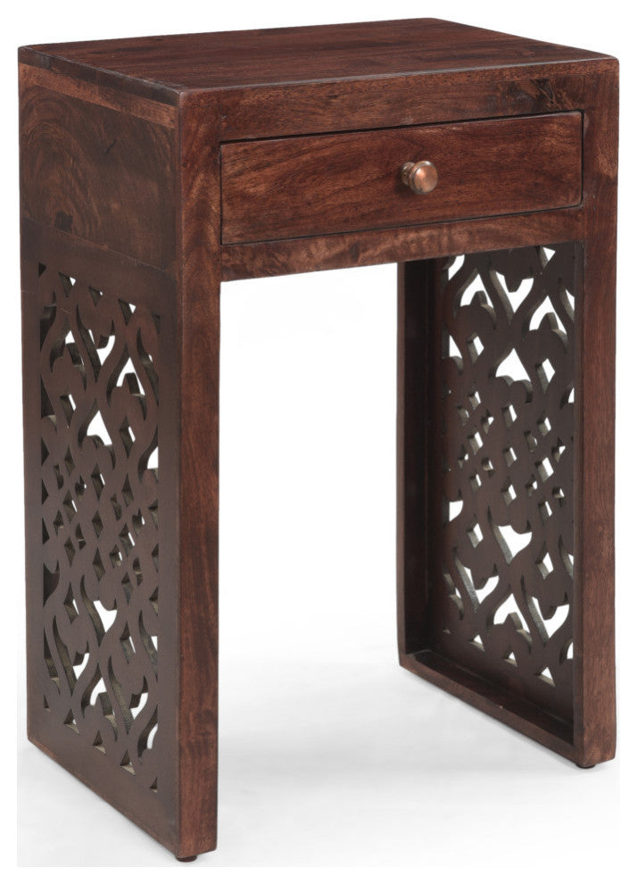 Concordia Traditional Handcrafted Mango Wood Bedside Table