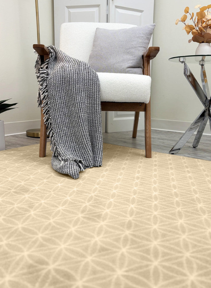 EYELET Soft Tactesse Nylon Area Rug with Anti-Stain Protection, Buttercup, 5'x8'