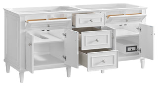 Lorelai 72" Double Vanity, Bright White, 3 CM White Zeus Top