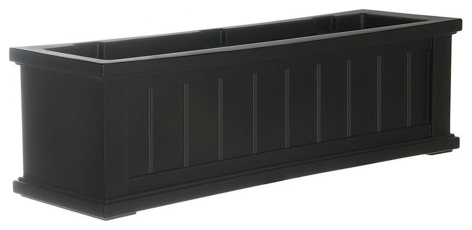 Mayne Cape Cod 3ft Weatherproof Coastal Plastic Window Box in Black