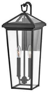 Hinkley Alford Place 20" Md Outdoor LED Tall Wall Mount Lantern, Museum Black