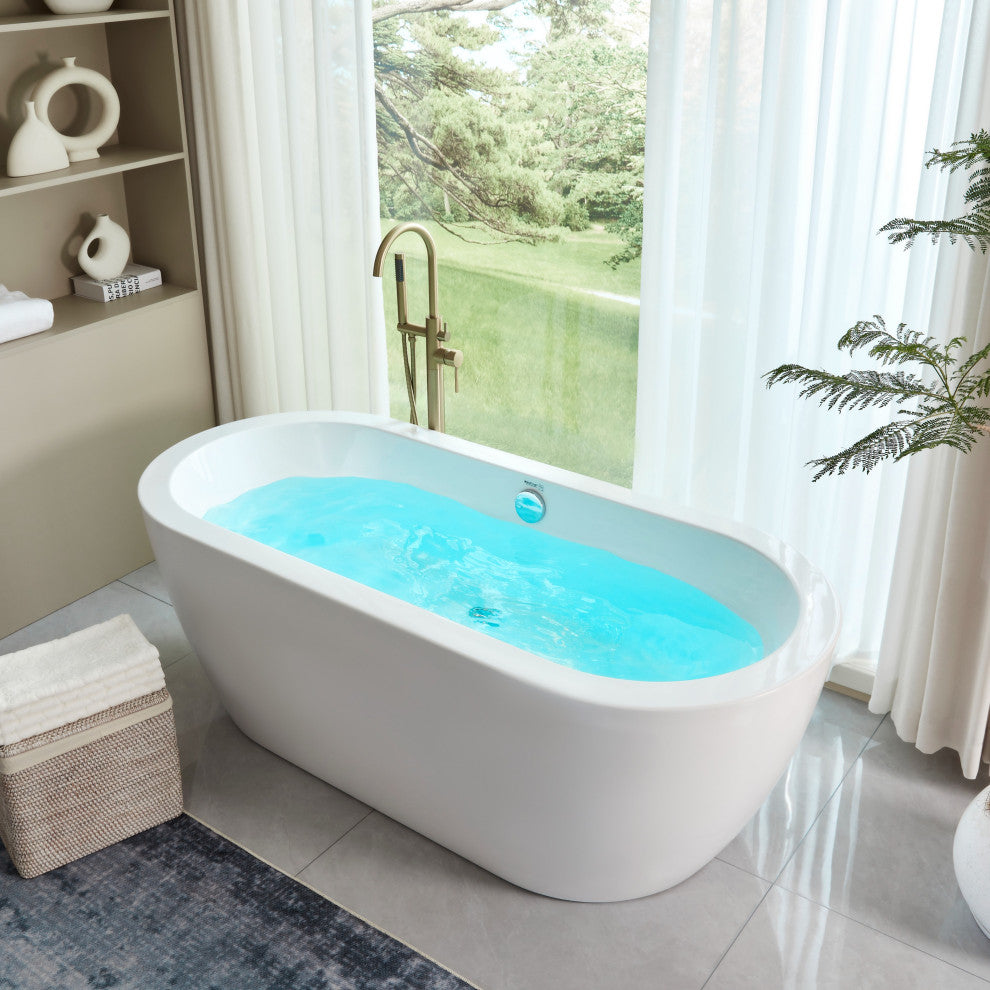 Vanity Art Freestanding Acrylic Bathtub, White, 32"x68"