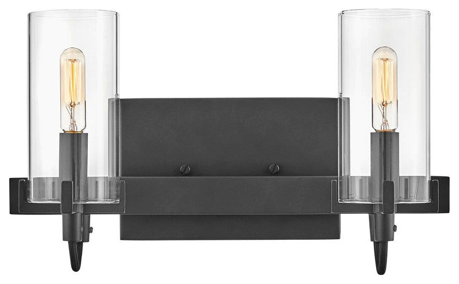Hinkley Ryden Small Two Light Vanity, Black