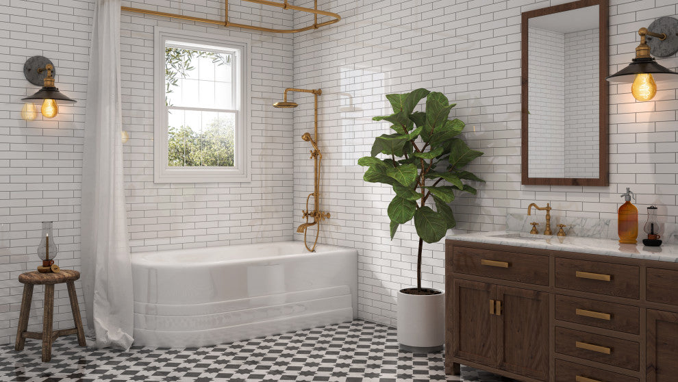 Malibu Broad RH Rectangle Soaking Bathtub 66x32x21 Biscuit