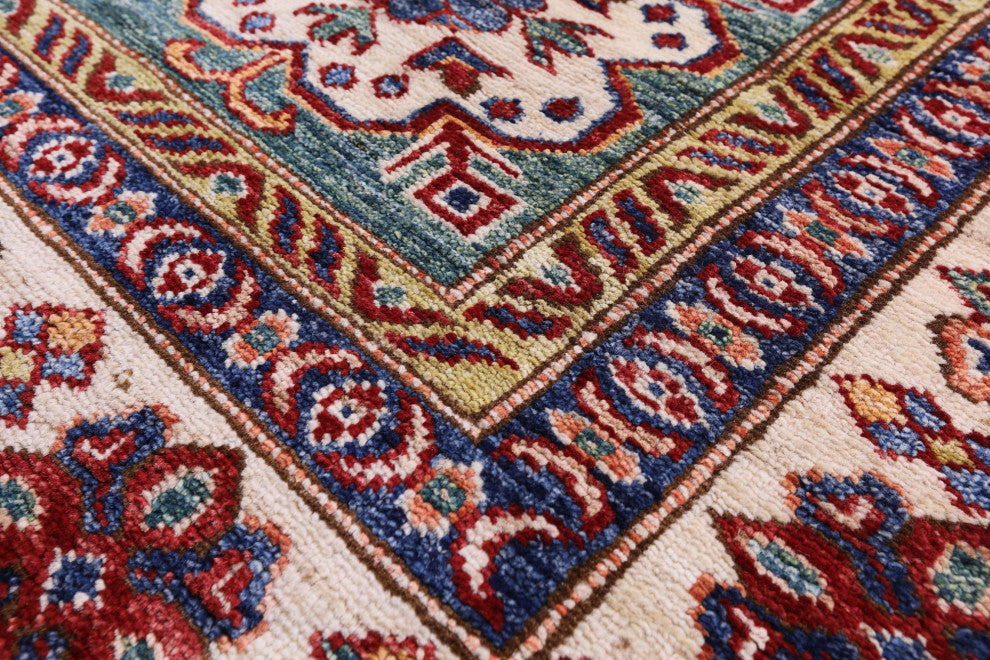 4' 11" X 6' 6" Super Kazak Hand Knotted Rug Q10356