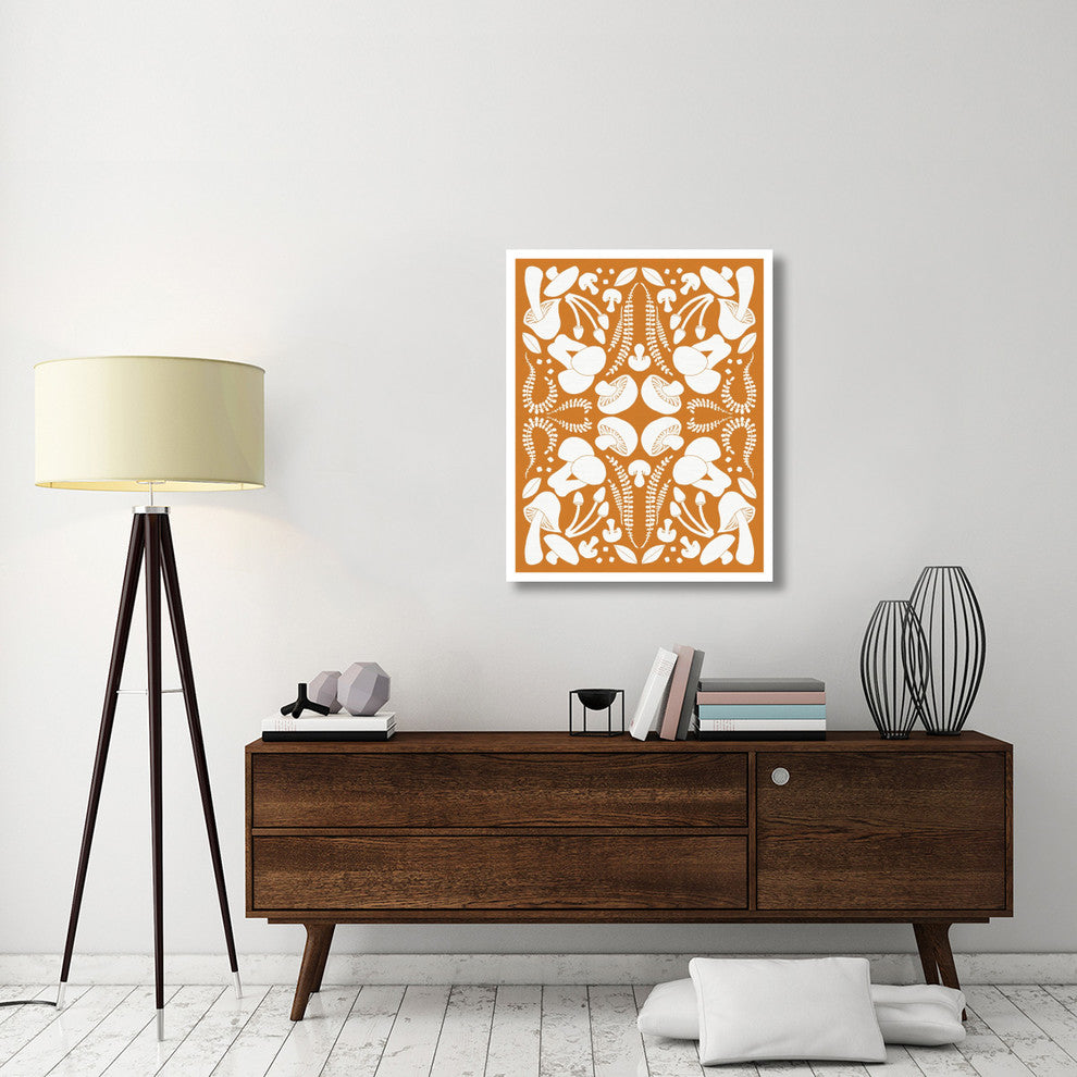 "Retro Mushroom Otomi Silhouette" Digital Paper Print by Elyse DeNeige, 30"x37"