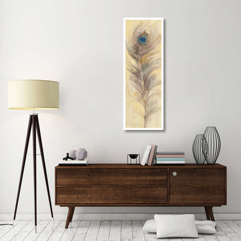 "Blue Eyed Feathers III" Digital Paper Print by Albena Hristova, 20"x56"