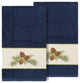Linum Home Turkish Cotton Pierre 2-Piece Bath Towel Set, Midnight Blue