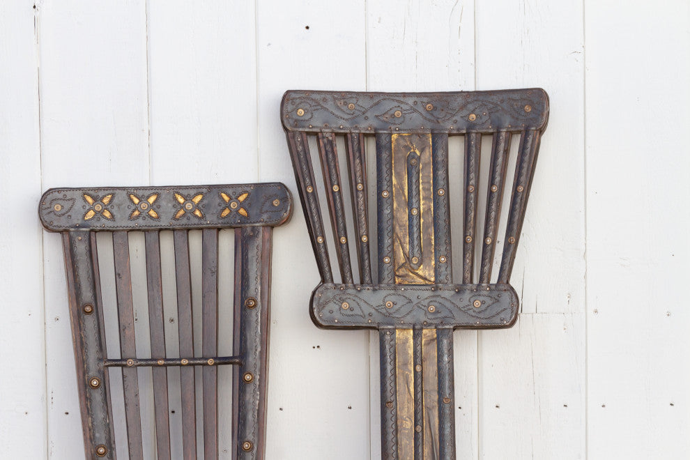 Wood and Metal Tribal Wheel Chair