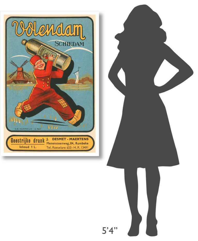 "Volendam Schiedam" Digital Paper Print by Vintage Booze Labels, 29"x42"