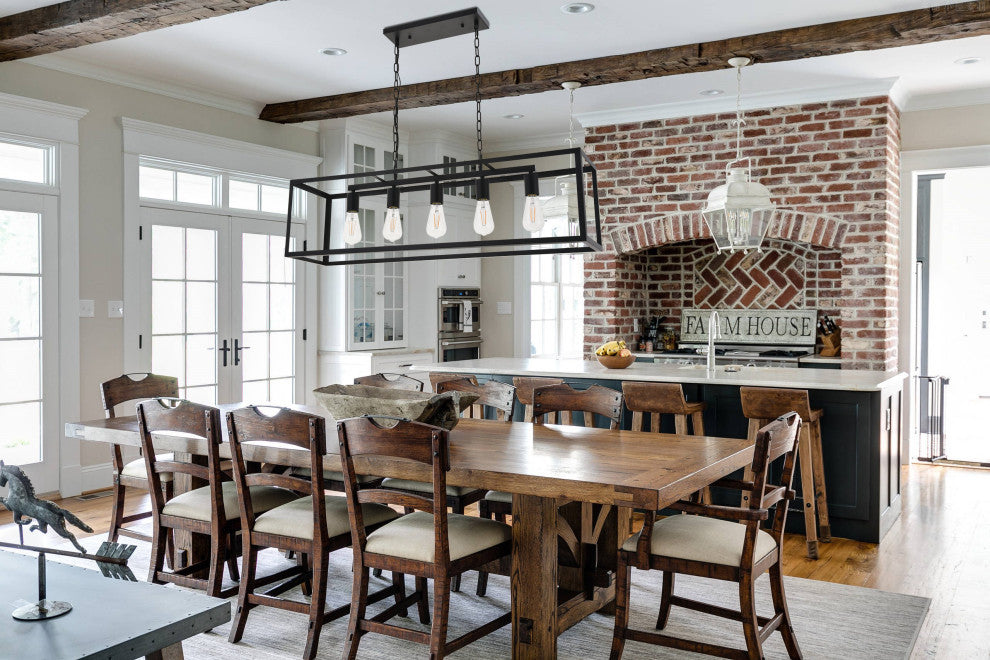 Black Finish 5-Light Pendant