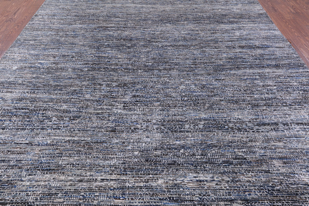 Wool and Silk Modern Handmade Rug 9' 0" X 11' 11" Q8590