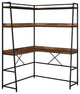Transitional Desk, Tall Design With Large Work Top & Power/USB Station, Brown
