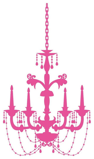 Chic Chandelier Wall Decal, 28"H, Grey