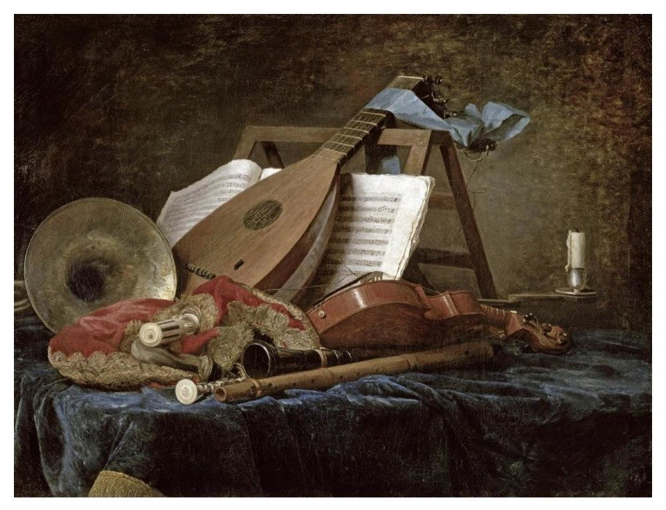 "The Attributes of Music" Digital Paper Print by Anne Vallayer-Coster, 24"x19"