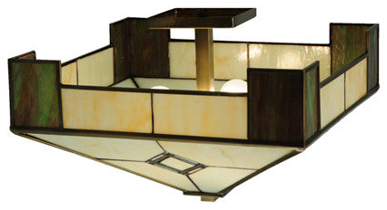 Meyda Lighting 50503 20"Sq Diamond Mission Flushmount