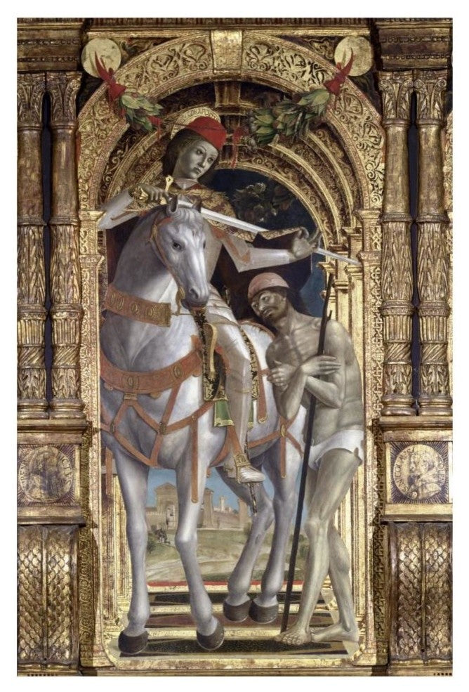 "Madonna and Child, From The Polyptych of Saint Martin" Paper Art, 22"x32"