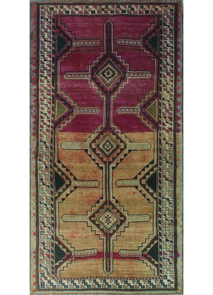Fine Vintage Distressed Qahaar Red Runner