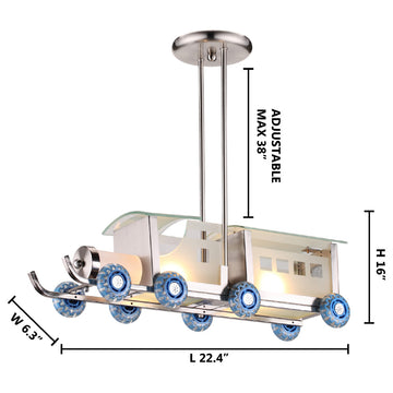 Children''s Train Light Fixture With Adjustable Pipe