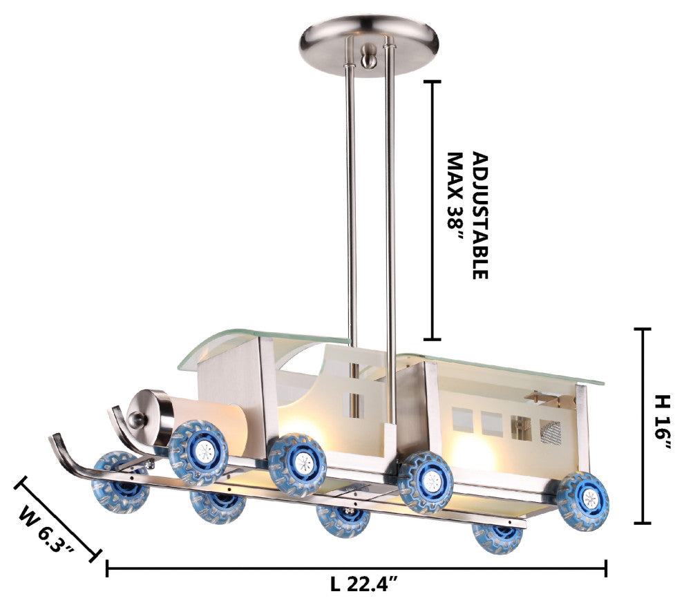 Children's Train Light Fixture With Adjustable Pipe