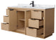 Maroni 60" Light Straw Single Vanity, White Carrara Marble Top, Black Trim