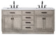 Water Creation Chestnut 72" Bath Vanity, Grey Oak, Oil-Rubbed Bronze Hardware, With Mirror(s)