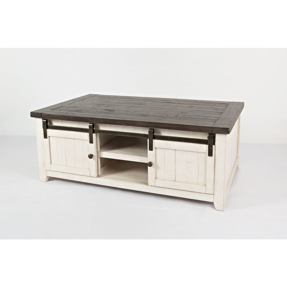 Madison County 50 Rustic Reclaimed Pine Farmhouse Barn Door Coffee Table