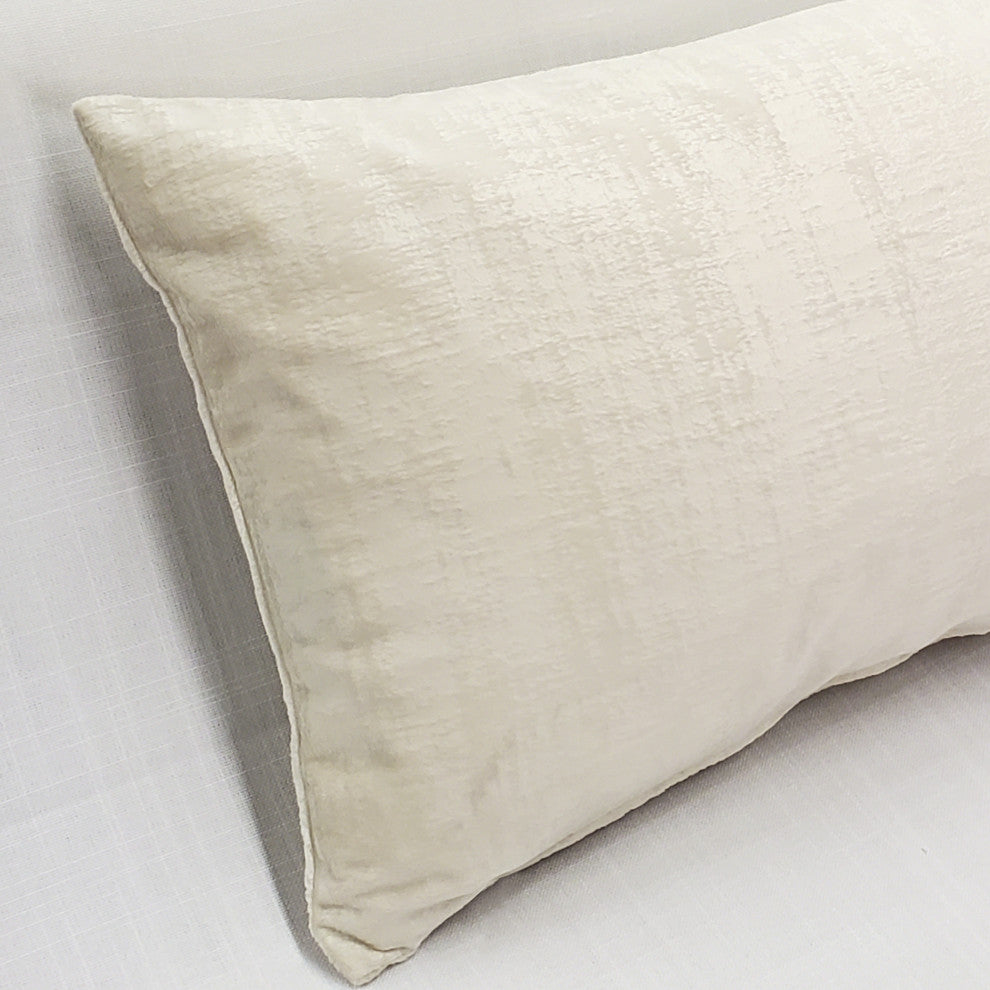 Alabaster Stucco Cream Throw Pillow 12x20, with Polyfill Insert