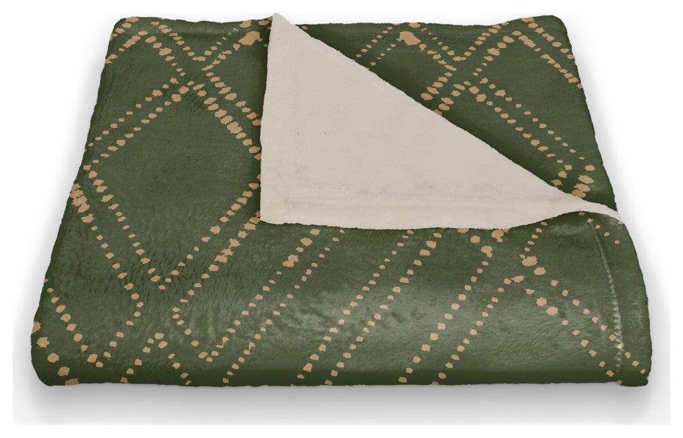 Green and Gold Diamond 50x60 Coral Fleece Blanket