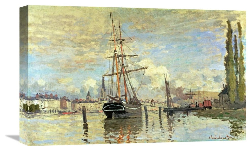 "The Seine at Rouen" Stretched Canvas Giclee by Claude Monet, 22"x14"