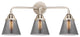 Small Cone Bath Vanity Light, Polished Nickel, Plated Smoke