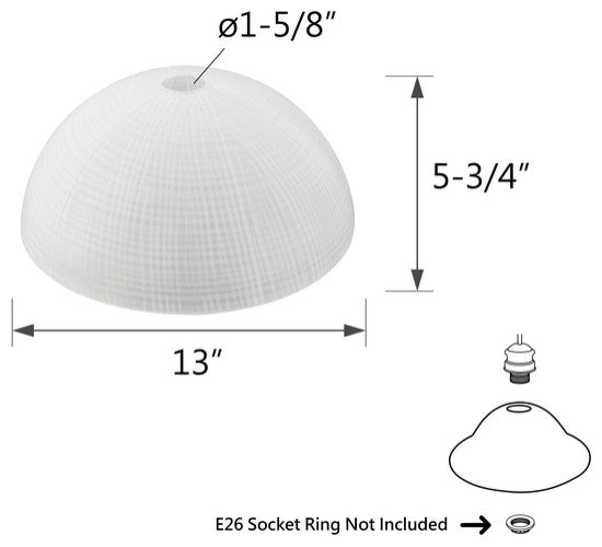 23516-11 Replacement Frosted Torchiere Lamp Glass(42mm) Shade