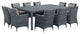 Canvas Gray Summon 11 Piece Outdoor Patio Sunbrella Dining Set